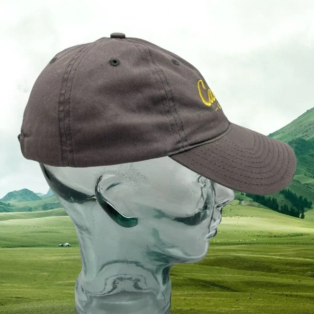 Cabela's Club  Baseball Cap Gray Yellow Strapback Embroidered One‎ Size UNISEX